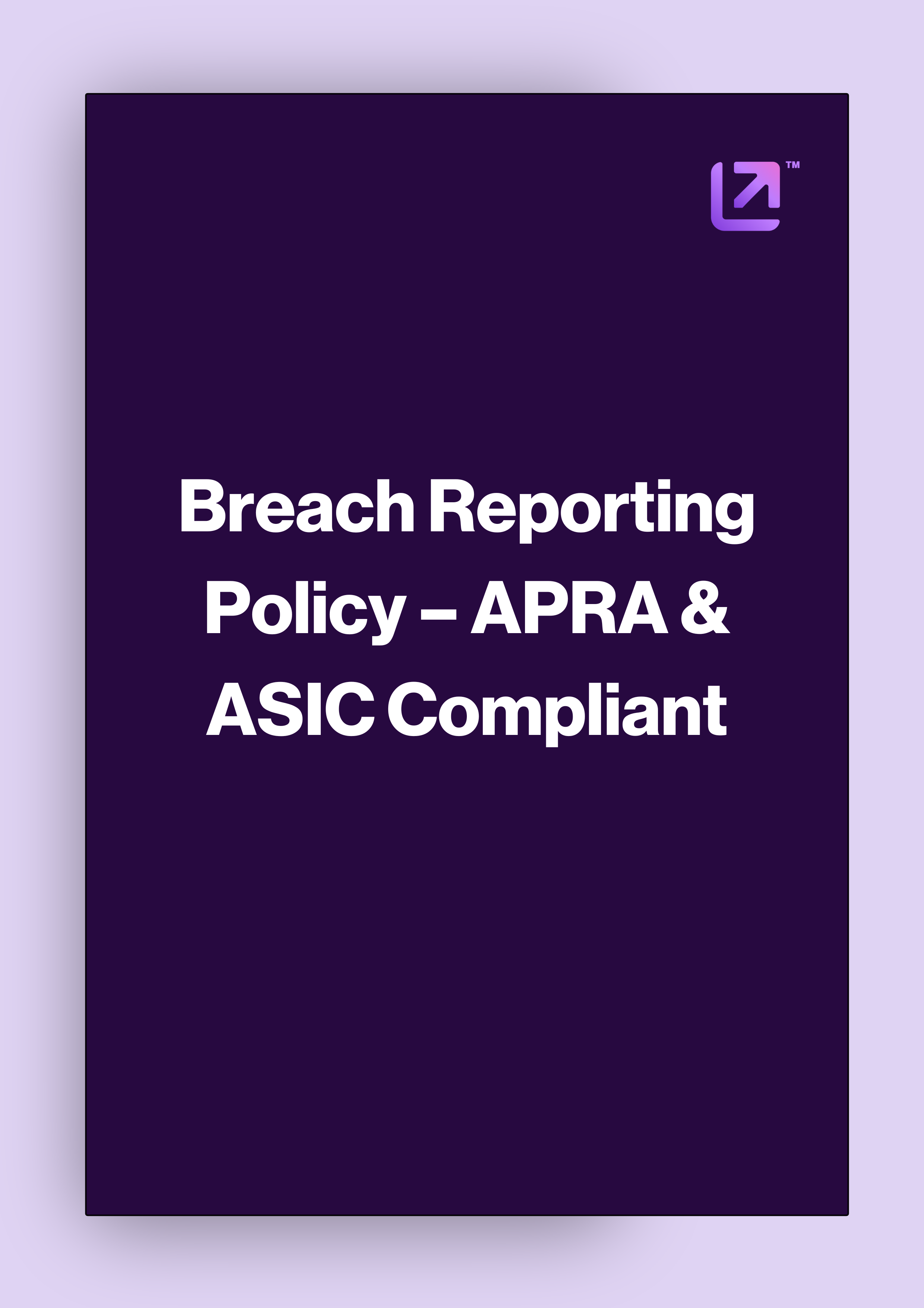 breach reporting cover page