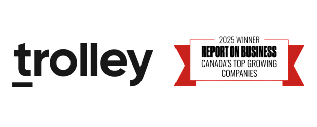Trolley logo and 2025 Report on Business Canada's Top Growing Companies award