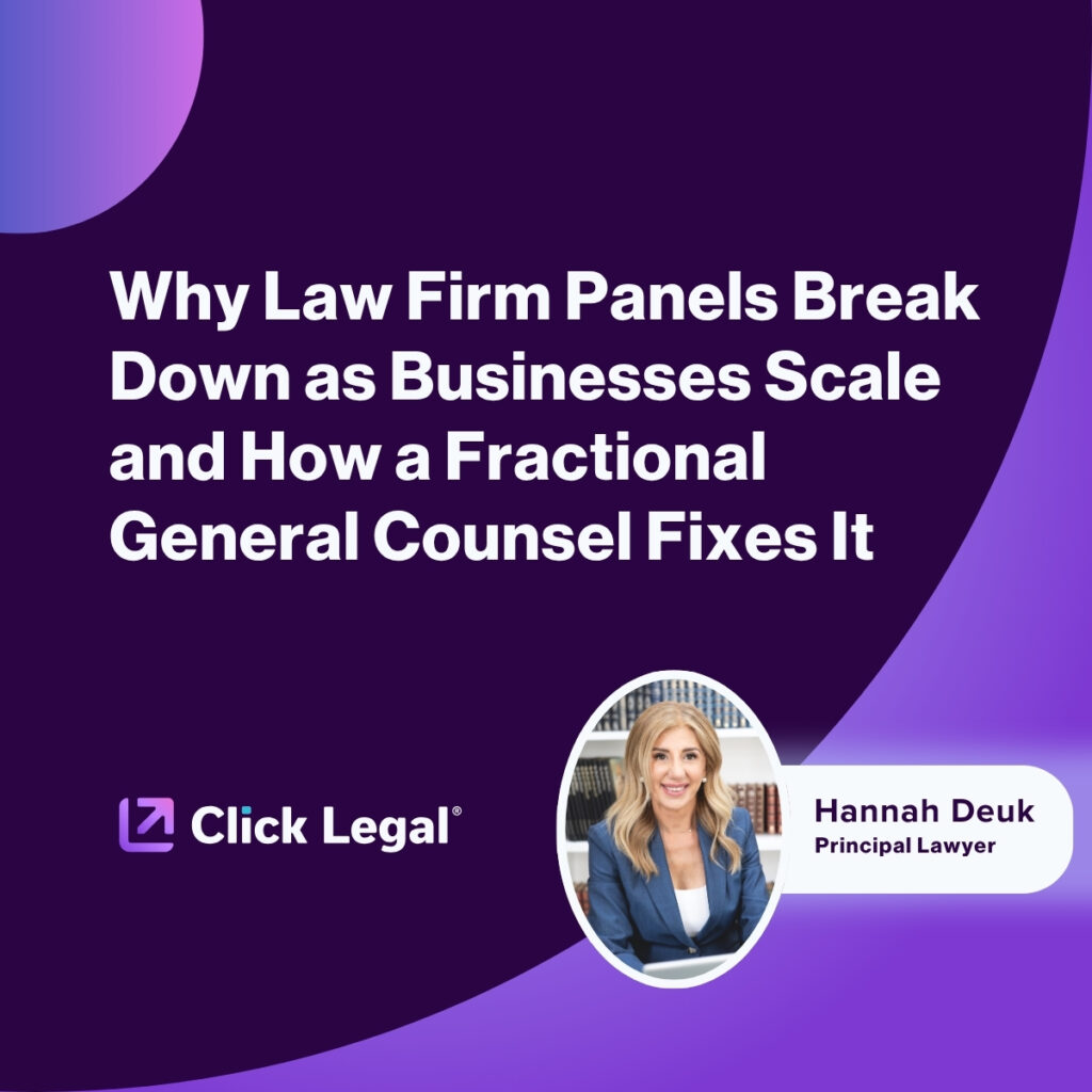 Hannah Deuk, Principal Lawyer at Click Legal, discusses fractional general counsel for scaling businesses.
