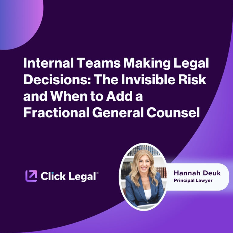 Hannah Deuk, Principal Lawyer at Click Legal, discusses fractional general counsel for internal teams.