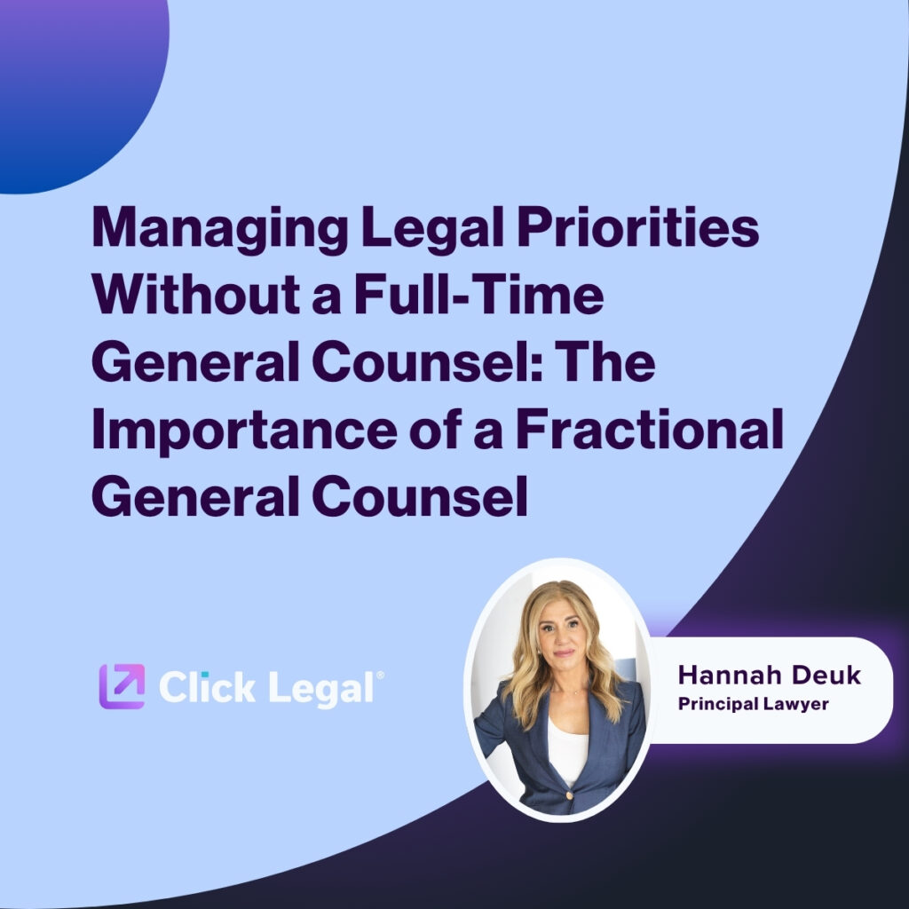 Hannah Deuk and Click Legal logo: Fractional General Counsel
