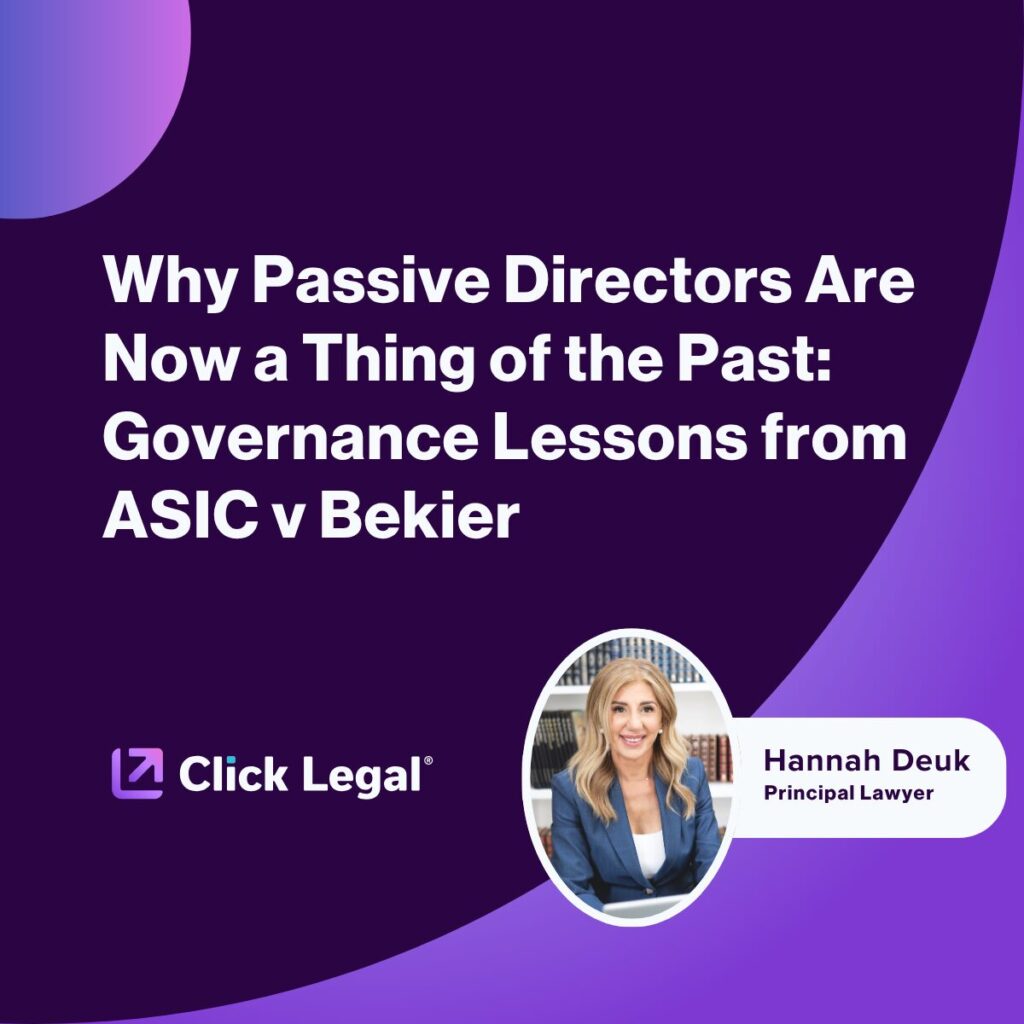 Hannah Deuk, Principal Lawyer, discusses governance lessons from ASIC v Bekier