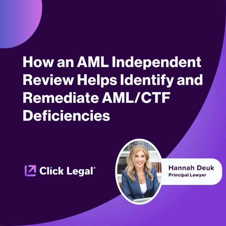 Hannah Deuk, Principal Lawyer at Click Legal, discusses AML/CTF deficiencies.