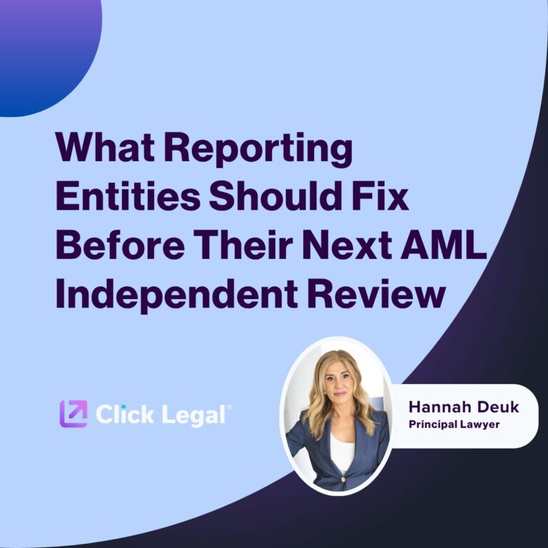 Hannah Deuk, Principal Lawyer at Click Legal, discusses AML independent review fixes.