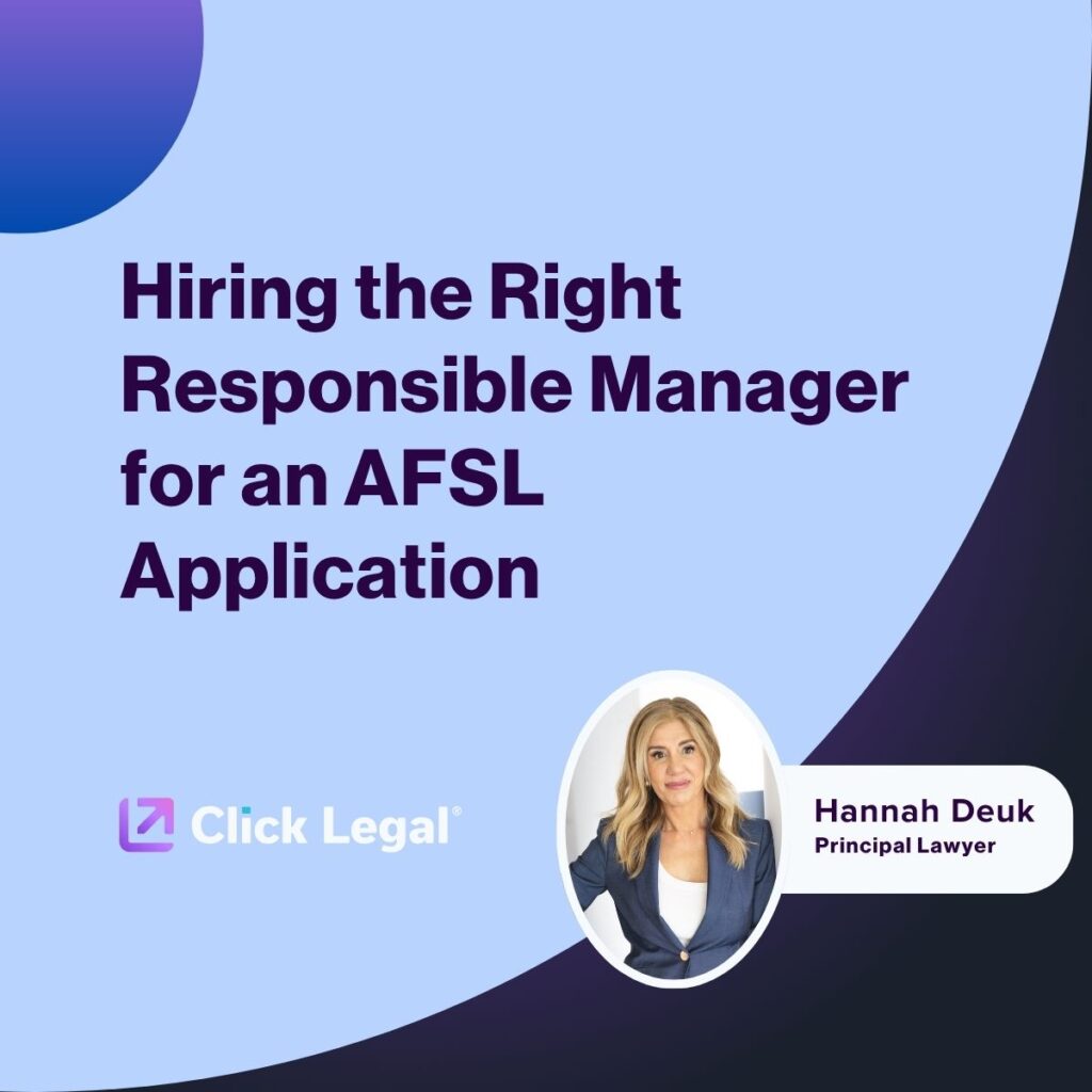 Hiring The Right Responsible Manager For An AFSL Application Click Legal Article Thumbnail