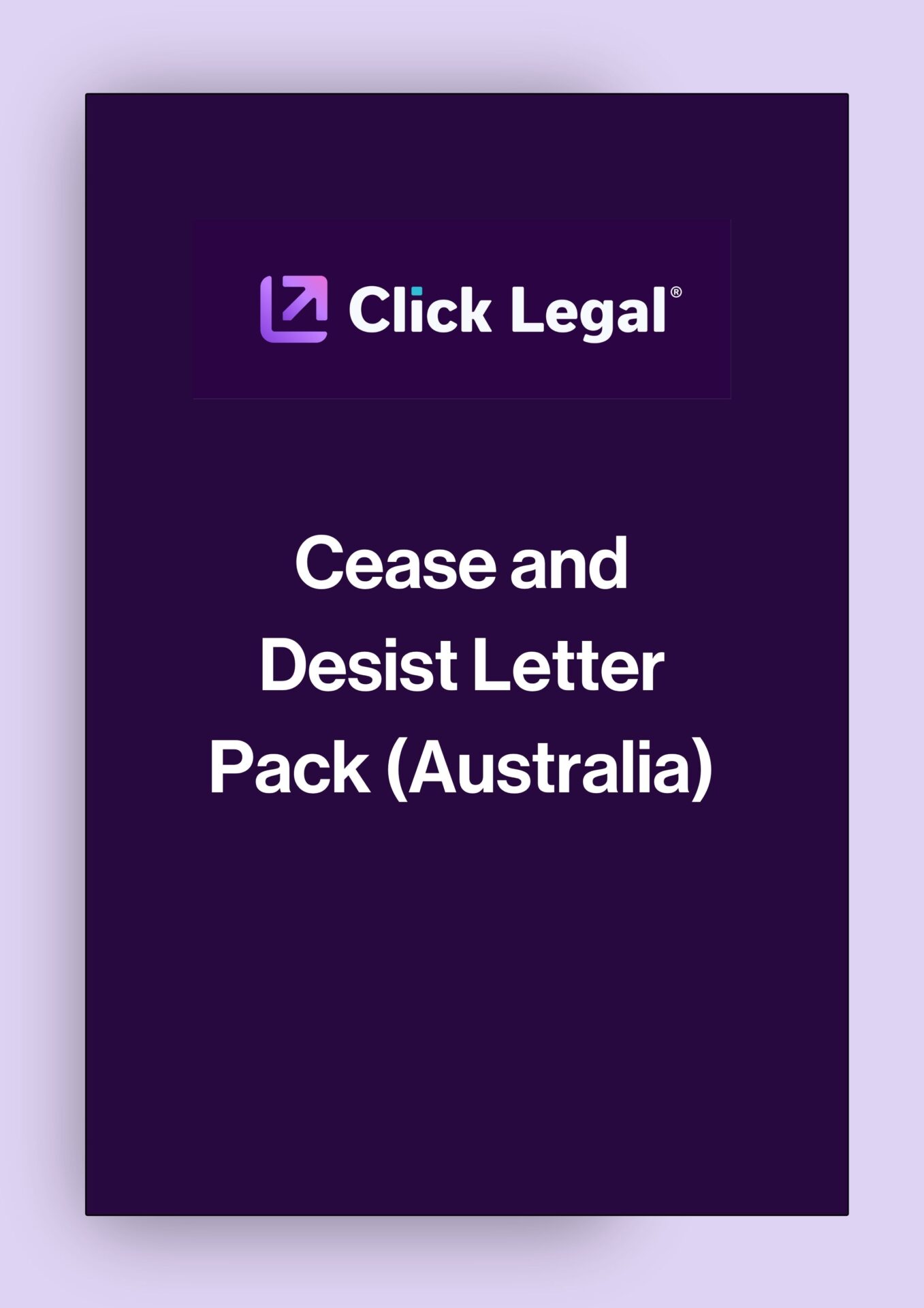 Click Legal Cease and Desist Letter Pack (Australia) document