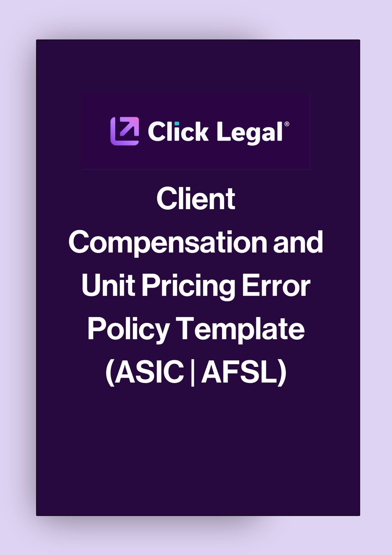 Click Legal Client Compensation and Unit Pricing Error Policy Template