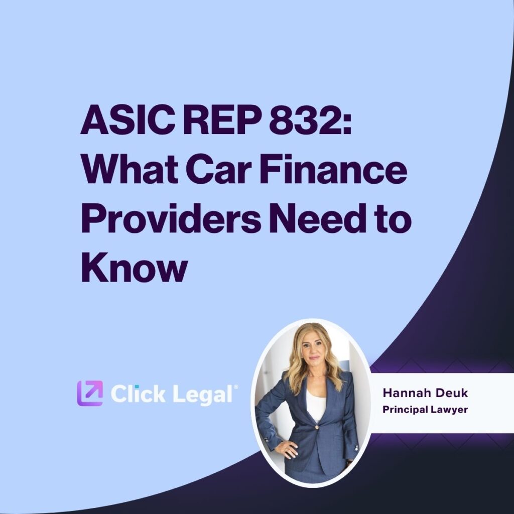 ASIC REP 832: What Car Finance Providers Need to Know