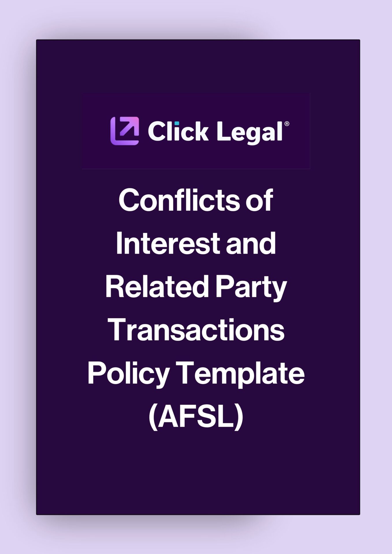 Click Legal policy template for Conflicts of Interest and Related Party Transactions (AFSL)