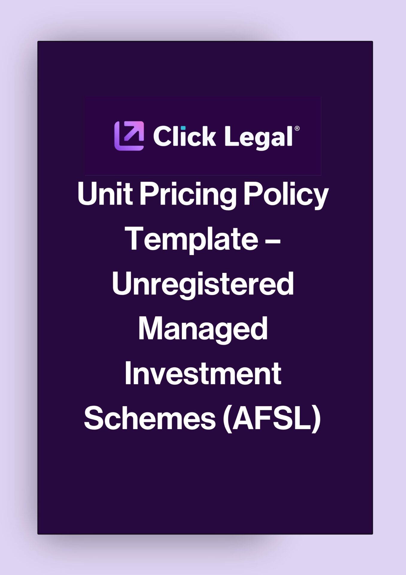 Click Legal Unit Pricing Policy Template for Unregistered Managed Investment Schemes