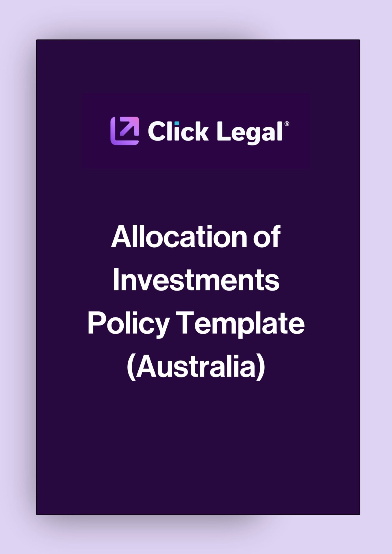Click Legal Allocation of Investments Policy Template (Australia)