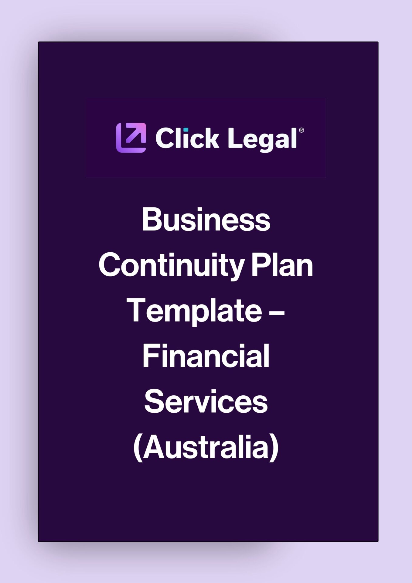 Click Legal Business Continuity Plan Template - Financial Services (Australia)