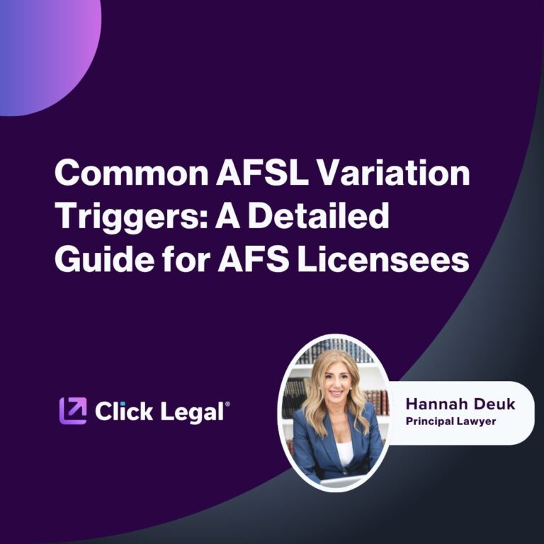 AFSL variation triggers guide for AFS licensees with Hannah Deuk