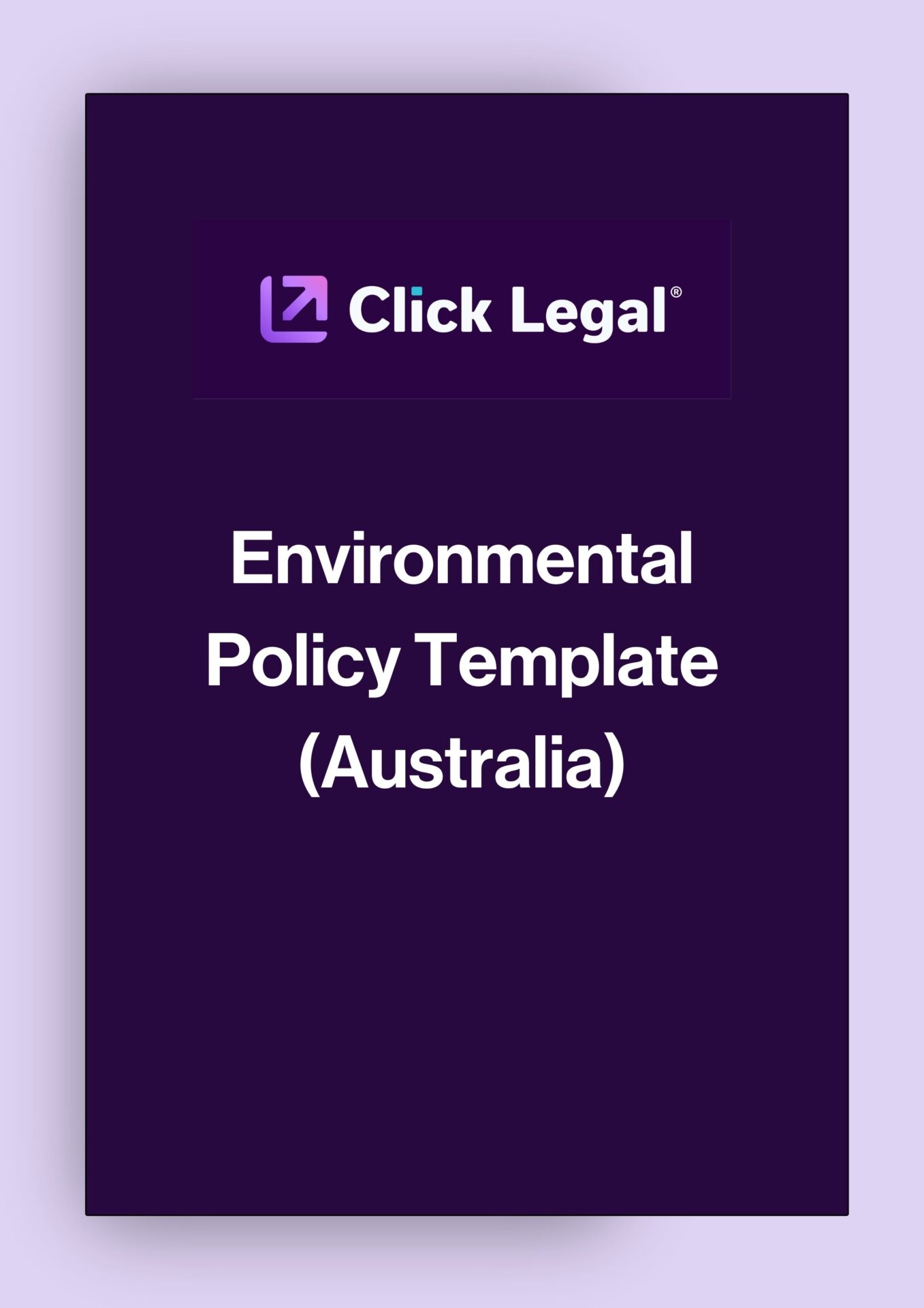 Click Legal Environmental Policy Template (Australia) cover
